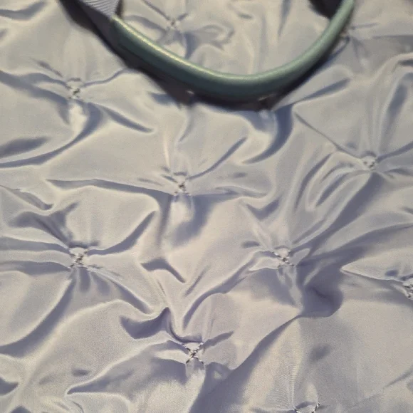 Laundry By Shelli Segal Light Blue Quilted Tote w/crossbody Strap, Zip Closure - Picture 6 of 6